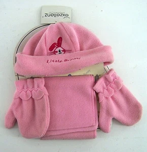 Little Bunny im 3er Set Mütze Schal Handschuh one Size rosa - Bild 1 von 2