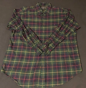 Vtg Mens Ralph Lauren Polo BLAKE 100% Cotton Plaid Flannel Shirt SZ Large Y2K - Picture 1 of 9