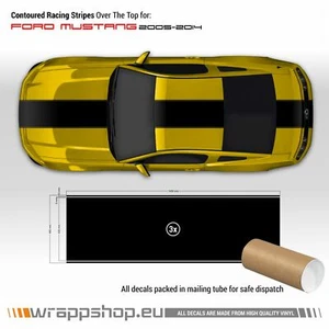 Contoured Racing Stripes Over the Top for Mustang 2005 - 2014 - Picture 1 of 15