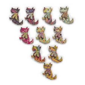 30pcs Cute Dog Wood Buttons for Sewing Scrapbooking Handmade Crafts Decor DIY - Picture 1 of 9