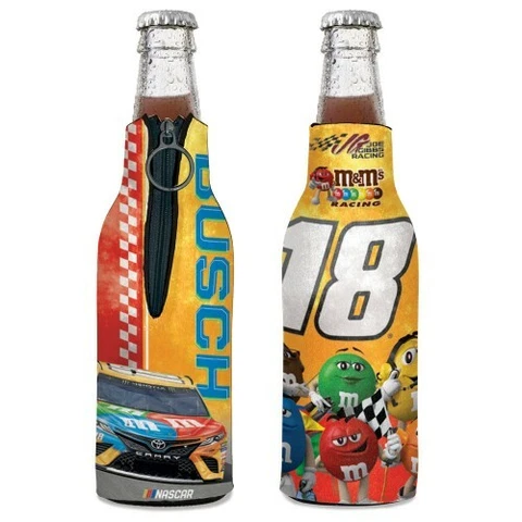 Kyle Busch 2019 Wincraft #18 M&M's 12oz Bottle Cooler FREE SHIP Cover
