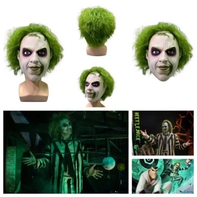 Beetle juice  2 Cosplay The Gothic Clown Latex Scary Masks Helmet Masquerade  - Bild 1 von 4