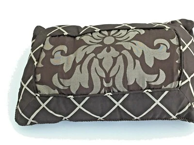 Almohada Lumbar Diseños de Interiores Marrón Taupe Floral Cuadros Decoración Acento 12x18" Foto 1 de 4