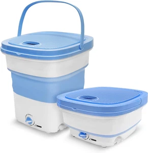 Portable Mini Washing Machine Lightweight Collapsible Bucket - Perfect for Campi - Picture 1 of 7