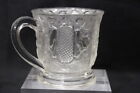 Vintage EAPG Clear Pressed Glass REMEMBER ME 3.5" Footed Mug Cup, c.1800