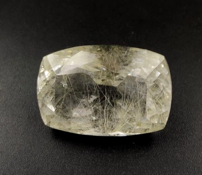 46.10 Ct Rutilated Quartz Loose Gemstone 26.2X18X14.6mm Cushion Faceted Cut W32 - Image 1 of 4