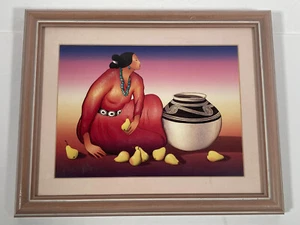 VTG R.C. Rudolph Carl Gorman Signed Lithograph Print - Sunset woman - Picture 1 of 5