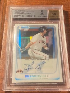 2011 Bowman Chrome Prospects Refractor Brandon Belt BGS 9 Rookie Auto RC #/500