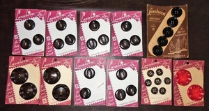 NOS Vintage anni '50 bottoni da cucire leChic corno di lava su 11 carte per abiti e cappotti - Foto 1 di 3
