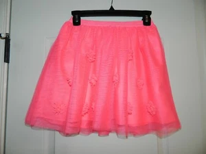 Girl's The Children's Place Neon Pink Tulle Skirt w/Flowers Size 7/8 - Picture 1 of 6