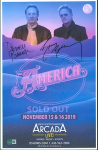 AMERICA DEWEY BUNNELL GERRY BECKLEY signiert 11x17 Live Show 2019 Foto Poster BAS - Bild 1 von 3