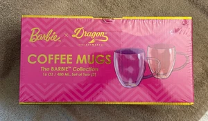 Barbie Coffee Mugs - Dragon Glassware, 16oz - Set of Two! Pink / Purple - Picture 1 of 2