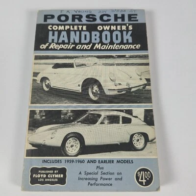 Manual completo del propietario PORSCHE, Floyd Climber 1959-60 mantenimiento de reparación Foto 1 de 4