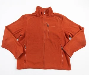 LL Bean Jacket Mens Large Orange Fleece Full Zip Polartec Adult Outdoors Casual - Picture 1 of 14