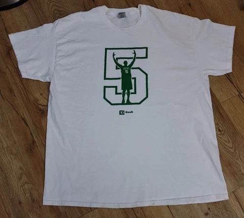 Boston Celtics Kevin Garnett Promotional TD Bank White T-Shirt Men's Size-XL Cover