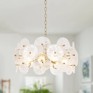 9 - Light Dimmable Wagon Wheel Chandelier - Picture 1 of 7
