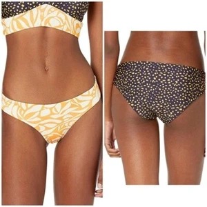 New Maaji Reversible Swim Bikini Bottoms Tropical Orange or Spotted Navy Sz S - Picture 1 of 10