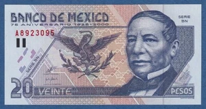 MEJICO // MEXICO -- 20 PESOS ( 25.8.2000 ) -- UNC - BN/A - COMMEMORATIVE - P.111 - Picture 1 of 2