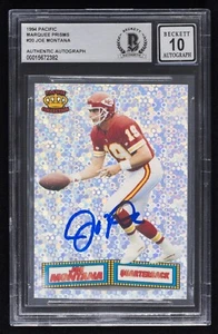 Joe Montana Signed 1994 Pacific Marquee Prisms Card #20 (Becket 10 Auto) Chiefs - Picture 1 of 2