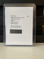 2022 Panini Select Draft Pick Rookie Signatures Auto Garrett Wilson Redemption