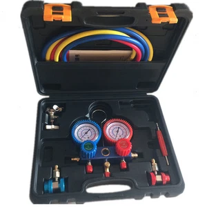 R134a AC Manifold Pressure Gauge Set Automotive Air Conditioning Tool Kit  - Picture 1 of 5