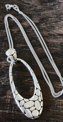 John Hardy GRANDE Colgante Kali Ovalado en Collar de Cadena de 24" ¡Pieza CLARA! Foto 1 de 4