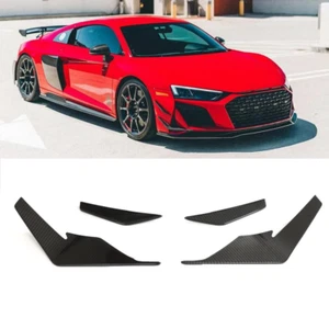 For Audi R8 V10 2020-24 Dry Carbon Fiber Front Bumper Fins Canards Vent Splitter - Foto 1 di 7