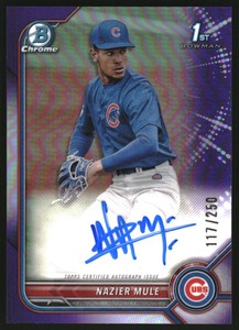 2022 Bowman Chrome Draft Autographs Purple Refractors #CDANME Nazier Mule/250