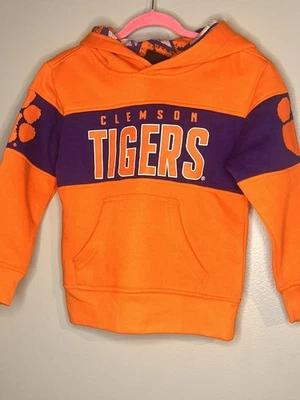 Clemson Tigers Fleece Sweatshirt Hoodie Authentic Youth Orange Boys 6 7 EUC - Image 1 of 4