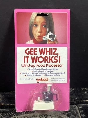 De colección 1979 Gee Whiz It Works Cuerda Procesador de Alimentos Miniatura Juguete Galoob Nuevo en Paquete Foto 1 de 3