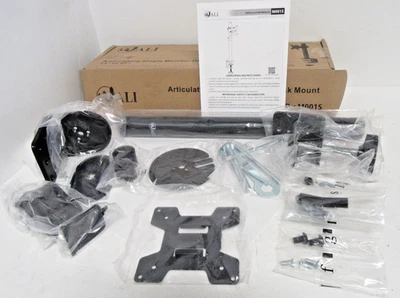 Single Monitor Desk Mount Fully Adjustable Stand for Screens Up to 32" Black - Image 1 of 4