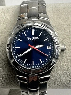 Reloj Mujer Nautica Acero N07597L Batería Nueva 27MM 7" J54 Foto 1 de 4