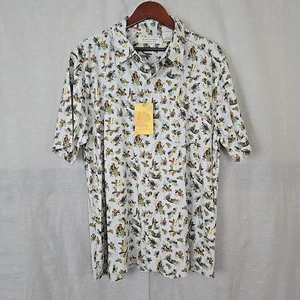 Camisa Hawaiana Island Republic Para Hombre XL Gris Tropical Floral Manga Corta NUEVA CON ETIQUETAS - Imagen 1 de 11