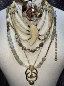 Boho Trödel Schmuck Halskette Konvolut Vintage & Modern Gebrauchsspuren, Reparatur, Basteln, Ernte - Bild 1 von 5