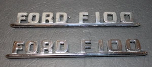 1953-1954 OEM FORD F100 Series Truck Metal 10" Emblem Set Block Letters - Bild 1 von 9