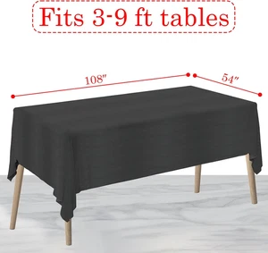 Rechteckige Einweg Kunststoff Tischdecken Tischdecke Abdeckung Schwarz Papiertische 12 - Bild 1 von 6