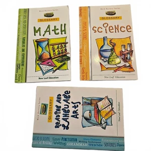 Homeschool Math Science Language Arts Glossery Lot of 3 Essential Words Pictures - Foto 1 di 5