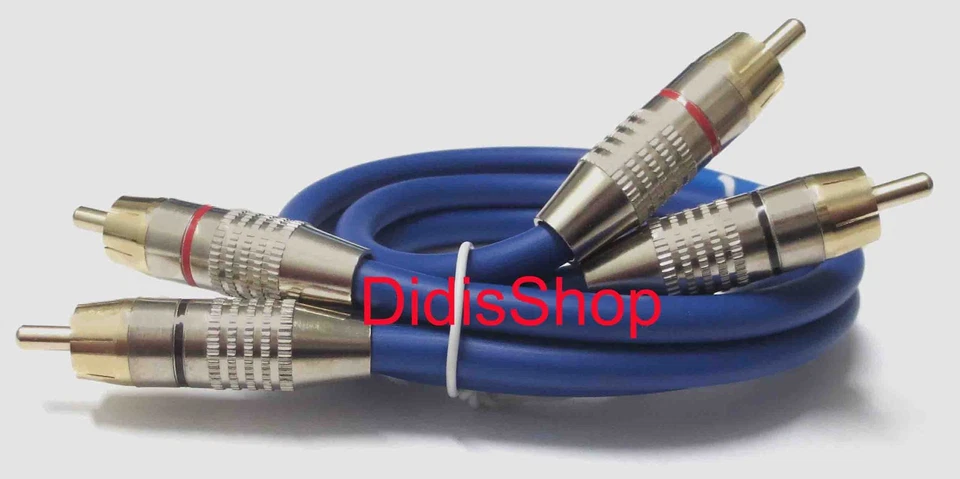 BLUE FRIENDSHIP Cinch Audio Kabel High End 0,75m Hifi 99,99% Kupfer 75cm Cinchkabel blau Chinch