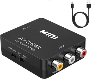 RCA to HDMI,AV to HDMI Converter, 1080P Mini RCA Composite CVBS Video Audio Conv - Picture 1 of 9