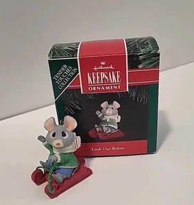 Hallmark Keepsake Christmas Ornament Look Out Below 1991 Mouse Tender Touches - Picture 1 of 4
