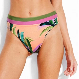 Seafolly Women's Reversible Las Palmas High Rise Bikini Bottom Size 6 Peach NWT - Picture 1 of 9