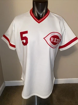 Johnny Bench #5 Cincinnati Reds Rawlings Authentic Vintage Home Jersey Size 44 - Image 1 of 4