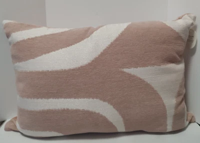 Threshold Pink White Abstract Print Decorative Plush Throw Pillow 20" X 14" - Image 1 of 4