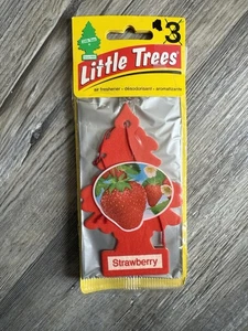Little Trees Air Freshener Strawberry Scent Lot of 4 Car Home Office NEW - Picture 1 of 4