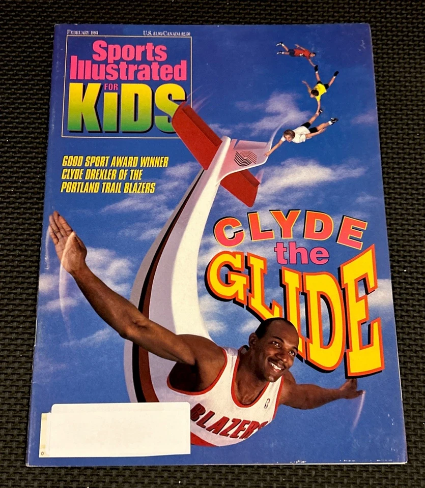 CLYDE DREXLER RARO 1993 SI PARA NIÑOS MAG CON PÓSTER PORTLAND BLAZERS SIN TARJETAS Foto 1 de 4