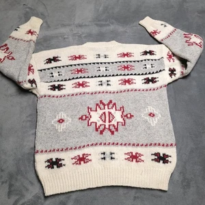 Vrg Woolrich Wool Aztec Crewneck Sweater Nordic Geometric Size L Winter Opa - Bild 1 von 2