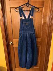 OshKosh B’Gosh Vestbak Vintage 80s Overall Denim Blue Dress Jumper Size 6 - Picture 1 of 7