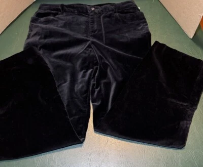 Pantalones de vestir Chaps Ralph Lauren negros 100 % algodón terciopelo pierna recta talla 10P Foto 1 de 4