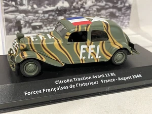 1:43 Citroen Traction Avant 11BL FFI 1944 WWII 1:72 tank Chariot Diecast - Picture 1 of 5