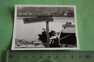 tolles altes Foto Fähre ??? Schild Fahrscheinverkauf nur im Gasthof 50-60er - Picture 1 of 1